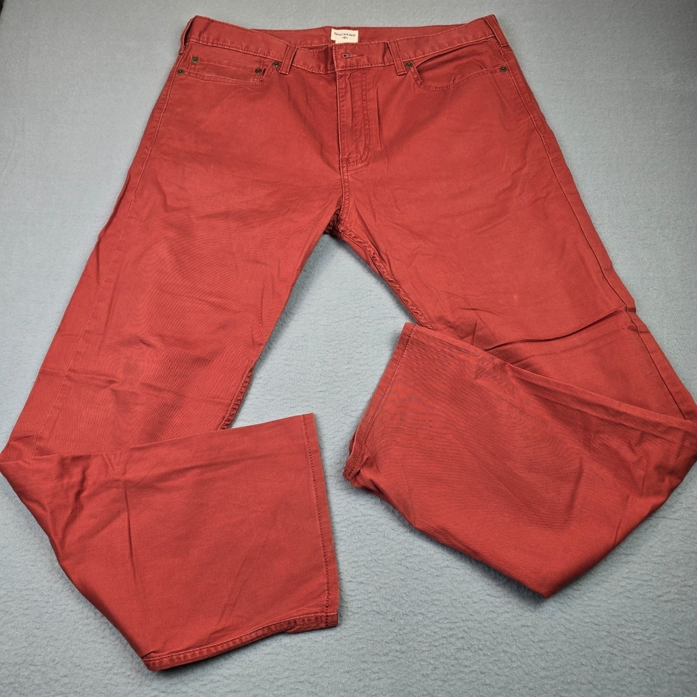 Dockers Straight Fit Pants Mens 32x29 Red Orange Stretch Casual 5‎ Pocket Cotton